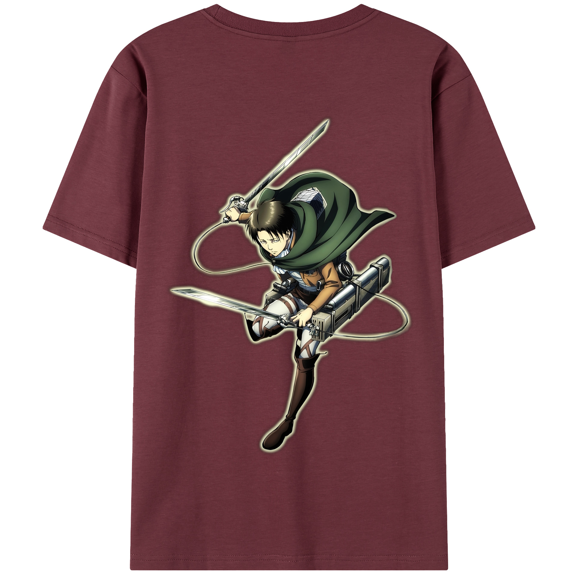 （画像用） 進撃の巨人 リヴァイ·アッカーマン Attack on Titan Levi Ackerman 綿100％半袖Tシャツ（背面プリント）